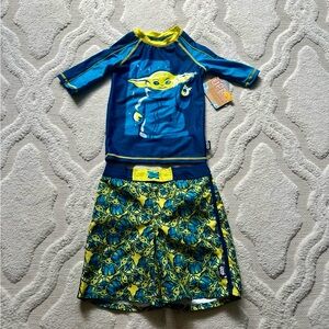 Disney Star Wars Grogu / Baby Yoda Boys Swim Set size 5/6